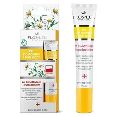 Abbildung von FLOSLEK Deck und Unteraugen Gel mit Augenschutz Champagner, 15 ml