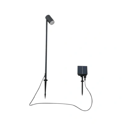 Abbildung von Lindby LED Solarleuchte Myric, schwarz, Aluminium, 3.000 K