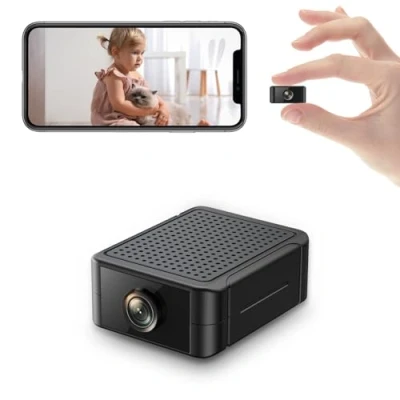 Abbildung von Liretope Mini Kamera, 4K HD WLAN Überwachungskamera Innen Für Live Übertragung Handy APP, WiFi Camera Nachtsichtkamera mit Bewegungsmelder/Lange Batterielaufzeit/Cloud Speicherplat