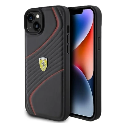 Abbildung von Ferrari FEHCP15MPTWK Hülle für iPhone 15 Plus 6.7&quot; Schwarz hardcase Twist Metal Logo