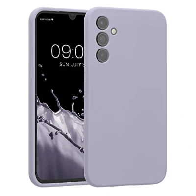 Abbildung von kwmobile Handyhülle kompatibel mit Samsung Galaxy A34 5G Hülle gummierte Handy Case aus Silikon in Pastell Lavendel