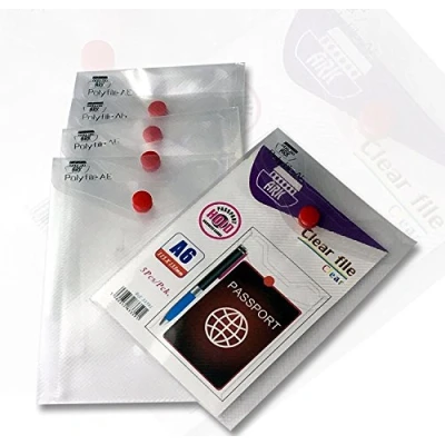 Abbildung von ARK 33591.1 Dokumentenmappe mit Druckknopf, A6, transparent, 5 Stück