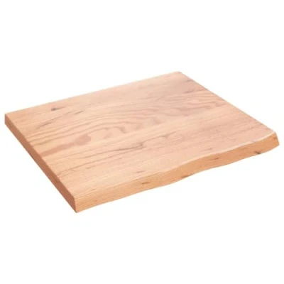 Abbildung von vidaXL Wandregal, Holzregal Regal Handgefertigt mit Baumkante, Wandboard Regalbrett Deko, Bücherregal Hängeregal, Hellbraun 60x50x2cm Massivholz Eiche Behandelt
