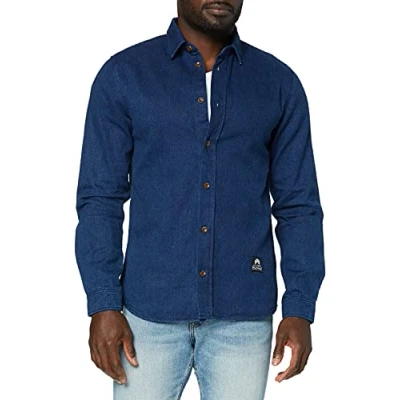 Abbildung von Kings of Indigo Herren Enda Jeanshemd, Blau (Rinse 2500), Large (Herstellergröße:L)