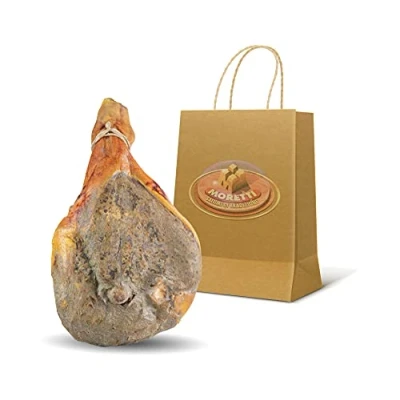 Abbildung von Moretti® Roher Rohschinken 7kg ca. Dünn gewürzt 100% natürlich Ohne Konservierungsstoffe Hergestellt in Kalabrien (mit Knochen)