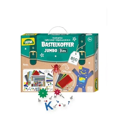 Abbildung von Bastelkoffer Jumbo blau, Faltschachtel