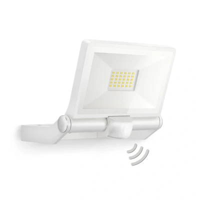 Abbildung von Steinel LED Außenstrahler XLED ONE S weiß, 180 Bewegungsmelder, 18,6 W, 2050 lm bei 3000K, Aluminium, für Zufahrt, Hof und Garten, 65256