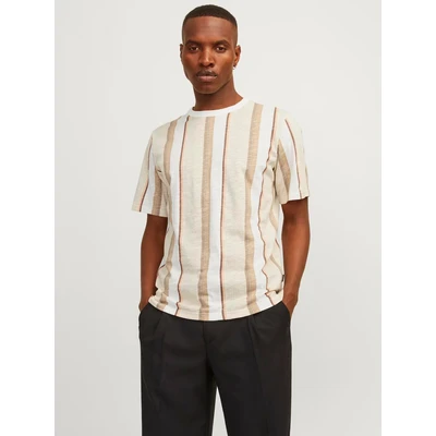 Abbildung von Jack &amp; Jones Premium ALL OVER Rundhals Tshirt print, Herren, Größe: Small, Snow white
