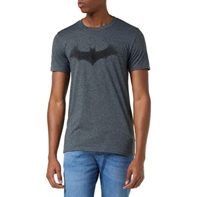 Abbildung von DC Comics Herren Batman Bat Logo T Shirt, Grau (Dark Heather Dkh), Large