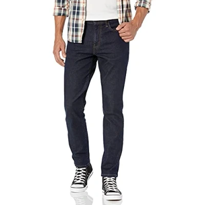 Abbildung von Amazon Essentials Herren Jeans aus Komfortablem Stretch, Schmale Passform (Früher Goodthreads), Dunkelblau, 29W / 32L