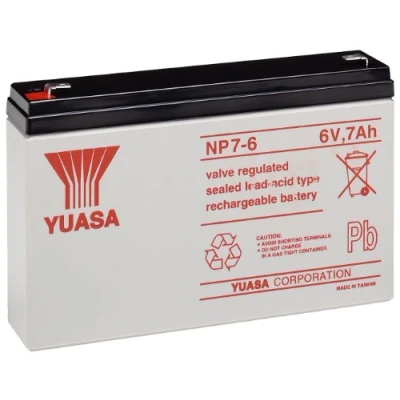 Abbildung von Yuasa NP7 6 Blei Akku 6V (Faston 187 4,8mm)