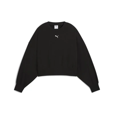 Abbildung von Puma Wardrobe Oversized CREW Sweatshirt, Damen, Größe: Large, Black