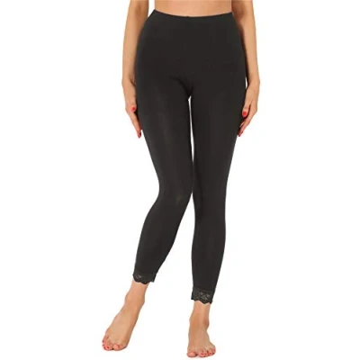 Abbildung von Merry Style Damen 7/8 Leggings mit Spitze MS10 342(Schwarz,XXL)