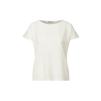Abbildung von STREET ONE Damen A323146 Shirt mit Spitzendetail, Off White, 38