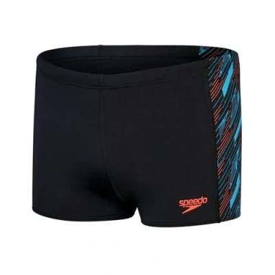 Abbildung von Speedo Hyperboom Panel Aquashort Schwimmtraining Fitness Chlorbeständig für Herren, Schwarz, Picton Blau, Sirenenrot, 34