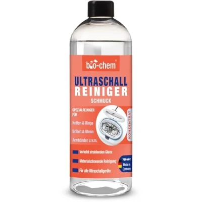 Abbildung von Bio chem Ultraschallreiniger Konzentrat 750 ml inkl. Dosierbecher, geruchsfrei, alkoholfrei, Reinigungszusatz für Ultraschallgeräte/Ultrasonic Cleaner Brillen, Schmuck u.v.m.