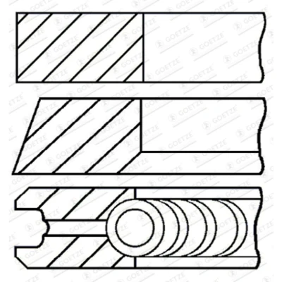 Abbildung von GOETZE ENGINE 08 447500 00 Kolbenringsatz 81 LKZ Ring AUDI: A4 B8 Avant, A5 Coupe, A6 C7 VOLKSWAGEN: Golf 7 Schrägheck, Scirocco III