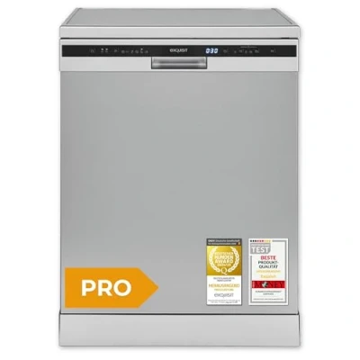Abbildung von Exquisit PRO Geschirrspüler 60 cm, Unterbaufähig, EEK: C, 14 Maßgedecke, Besteckschublade, Automatische Türöffnung, Startzeitvorwahl, 11 Liter, GSP56314 030C silber