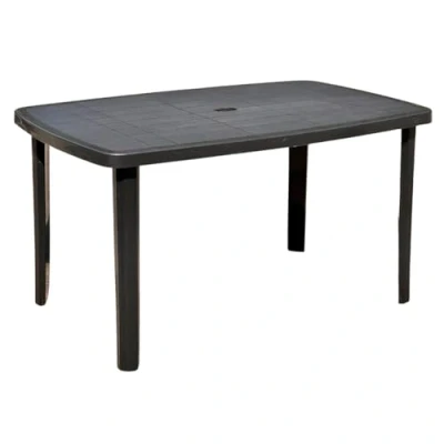 Abbildung von Tomaino Rechteckiger Gartentisch aus Kunststoff mit abnehmbaren Beinen 138 x 87 72 cm (anthrazit)