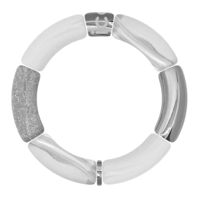 Abbildung von ICE Jewellery Bella Armband Silber Transp White modisches für Damen in Weiß und Silber, Einheitsgröße, Acryl, Acryl