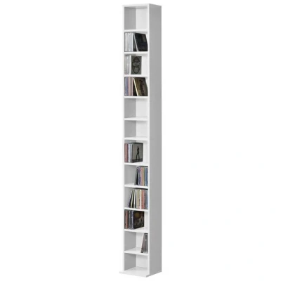 Abbildung von en.casa CD Regal, »Høyset« 12 Fächer Standregal 175x20x20 cm Weiß