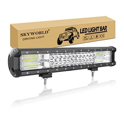Abbildung von SKYWORLD LED Arbeitsscheinwerfer Bar, 18 Zoll 46cm 252W Zusatzscheinwerfer Scheinwerfer 12V 24V Auto Arbeit Licht Bar Wasserdicht Lightbar für 4x4 Offroad SUV UTV ATV KFZ Traktor