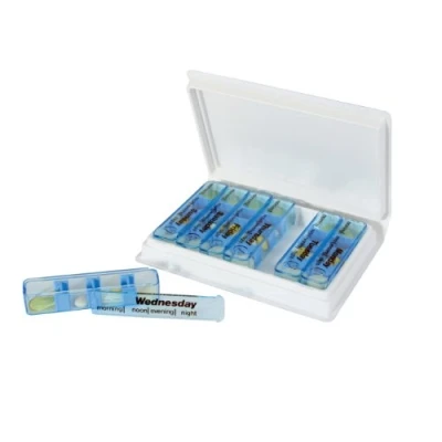 Abbildung von Homecraft Medi Dispenser, 7 Tage Pillen Organizer, beschrifteter Pillendose mit Tageszeit und Tages Tracker, wöchentliche Medikamenten Boxen für 4 Mal am Tag, AM, PM, Morgens, Mittags,
