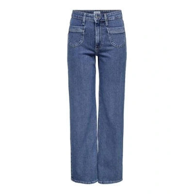 Abbildung von ONLY Onljuicy LIFE WIDE Pocket Jeans Straight Leg, Damen, Größe: 28x32, Medium blue denim