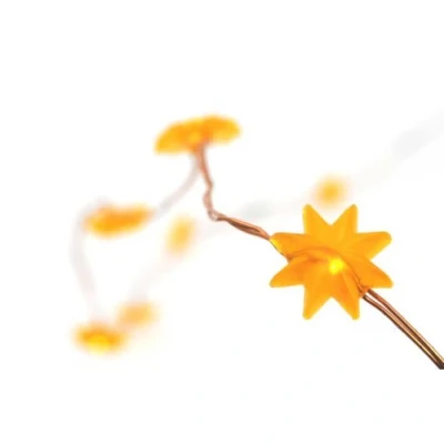 Abbildung von HAB &amp; GUT LED002 Mini LED Lichterkette 20 er, Sterne GELB, 130 cm lang, Batterie Sonne Blume
