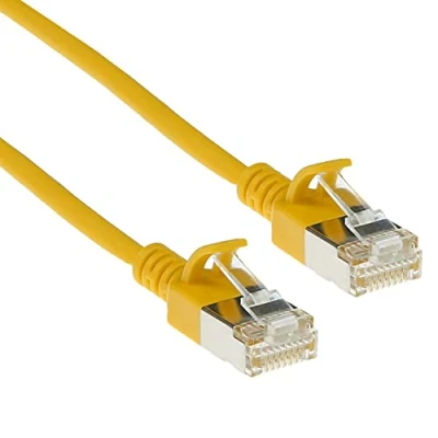 Abbildung von ACT CAT6a Netzwerkkabel, U/FTP LSZH LAN Kabel Dünn 3.8mm Slimline, Flexibles Snagless CAT 6a mit RJ45 Stecker, für den Einsatz in Datenzentren, 0.25 Meter, Gelb DC7852
