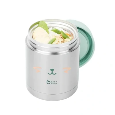 Abbildung von Babymoov EATS&#039;ISY Edelstahl Thermobehälter für Babynahrung, 350ml Füllmenge, hermetischer Schraubverschluss