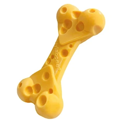Abbildung von Nylabone Durachew Cheese Bone Gelb Hundespielzeug Large Bis 25kg...