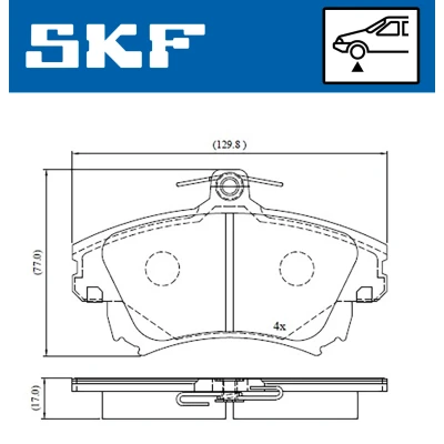 Abbildung von SKF VKBP 80404 A Bremsbelagsatz mit akustischer Verschleißwarnung VOLVO: V40 Kombi