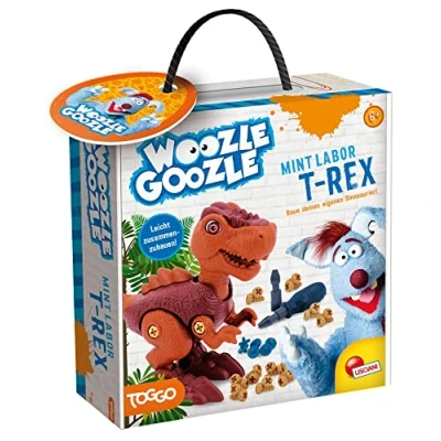 Abbildung von Lisciani WOOZLE GOOZLE T Rex Dinosaurier Bauspiel Für Kinder ab 6 Jahren Spielzeug Zu Montieren Bewegt Sich Durch Räder unter den Beinen