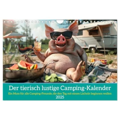 Abbildung von Der tierisch lustige Camping Kalender (Wandkalender 2025 DIN A4 quer), CALVENDO Monatskalender
