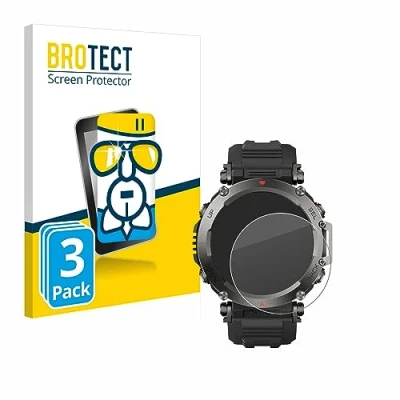 Abbildung von BROTECT Schutzglas für Huami Amazfit T Rex Ultra (3 Stück) Schutzfolie Panzer Folie Glas [Extrem Kratzfest 9H, Anti Fingerprint, Transparent]