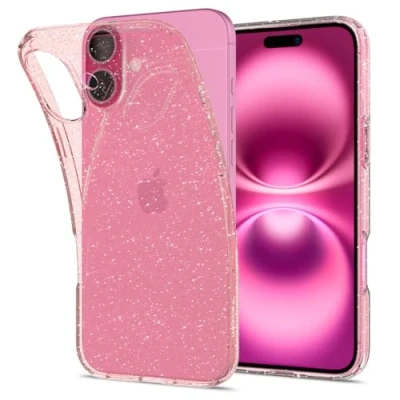 Abbildung von Spigen Liquid Crystal Glitter Hülle Kompatibel mit iPhone 16 Rose Quartz