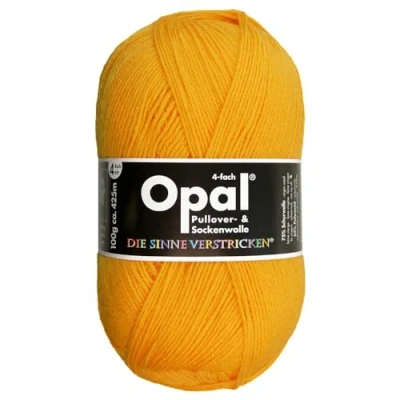 Abbildung von Frida&#039;s Wollhaus Opal 100 g Uni 4 fach Sockengarn Strümpfe Stricken filzfrei Wolle 35 Farben (5182 Sonnengelb)