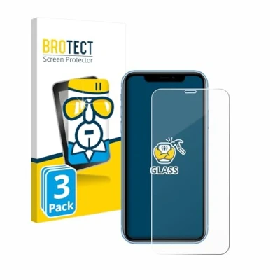 Abbildung von BROTECT (3 Stück Panzer Schutz Glas für Apple iPhone XR / 11 9H Echtglas, Displayschutz