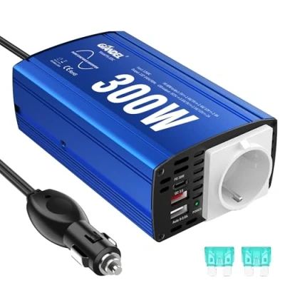 Abbildung von GIANDEL 300W Reiner Sinus Wechselrichter Spannungswandler 12V DC 230V AC Kfz Adapter mit PD30W Type C und QC 3.0 A USB Steckdose Für Tablets Laptops Smartphones