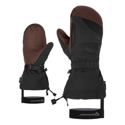 Abbildung von Ziener Erwachsene GAIKUS Ski Fäustling/Wintersport wasserdicht, Lange Stulpe, Wolle, Black.Dark Brown, 6,5