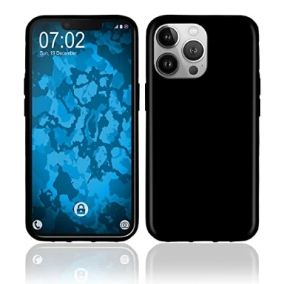 Abbildung von PhoneNatic Case kompatibel mit Apple iPhone 13 Pro Max Silikon Hülle transparent Cover (Schwarz)