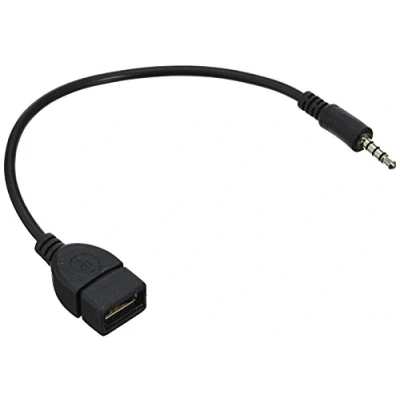 Abbildung von System S USB Typ A (Male) zu 3,5mm Klinkenstecker AUX Audio Kabel 20cm
