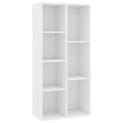 Abbildung von vidaXL Bücherregal 7 Fächer Standregal Aktenregal Wandregal Raumteiler Raumtrenner Regal Schrank Büroregal Weiß 50x25x106cm Holzwerkstoff