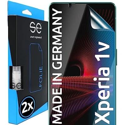 Abbildung von S.E für Sony xperia 1v Schutzfolie 2x Folien im SET aus Deutschland, Folie TPU Technologie, kinderleichte Anwendung, blasenfrei, als Alternative Schutzglas
