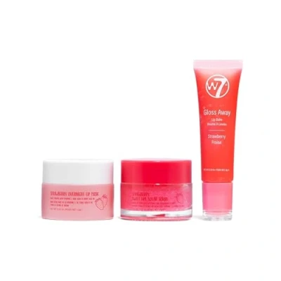 Abbildung von W7 Sweet Dreams Lip Care Trio 3er Set Lippenmaske für die Nacht, Lippenbalsam &amp; Lippenpeeling Erdbeere