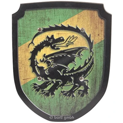 Abbildung von Wappenschild Drache, gr&uuml;n
