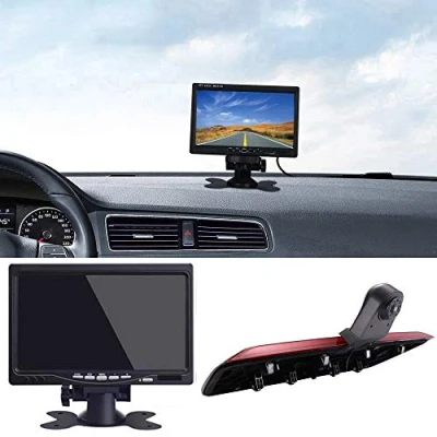 Abbildung von Rückfahrkamera Transporter + 7 Zoll TFT LCD Bildschirm Auto Monitor, Dach HD Set Ersatz für VW Crafter dritte 3 ab Bremslicht Van Brake Light