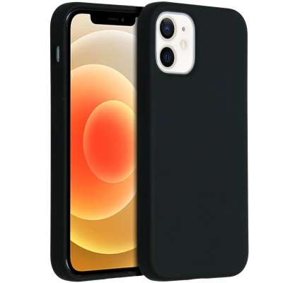 Abbildung von Apple iPhone 12 Mini Hülle Silikon Accezz Soft Case/Backcover Handyhülle Schwarz