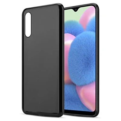 Abbildung von Cadorabo Hülle kompatibel mit Samsung Galaxy A50 4G A50s A30s Schutzhülle TPU Silikon Case Slim Design Kratzfest Weiche Gummi Rundumschutz für in Schwarz